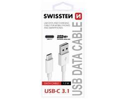 SWISSTEN datový kabel USB/USB-C 3.1 1,2 m, White - 1