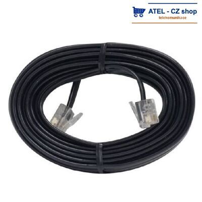 Telefonní kabel s konektory RJ11, 6/4, černý, 30m - 1