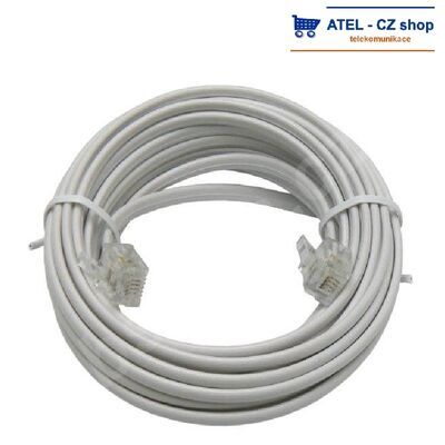 Telefonní kabel s konektory RJ11, 6/4, bílý, 30m - 1