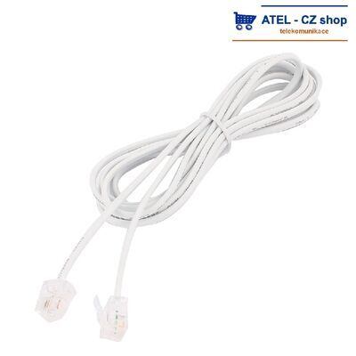 Telefonní kabel s konektory RJ11, 6/4, bílý, 2m - 1