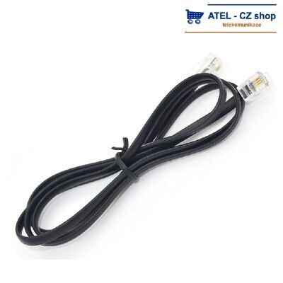 Telefonní kabel s konektory RJ11, 6/4, černý, 3m - 1