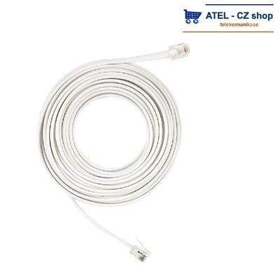 Telefonní kabel s konektory RJ11, 6/4, bílý, 5m - 1