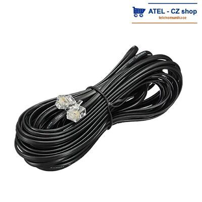 Telefonní kabel s konektory RJ11, 6/4, černý, 5m - 1