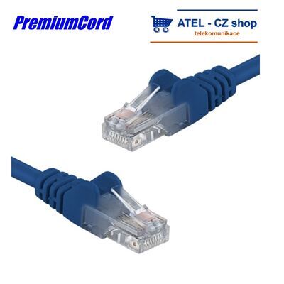 PremiumCord Patch kabel UTP RJ45-RJ45 6e 1m modrá - 1