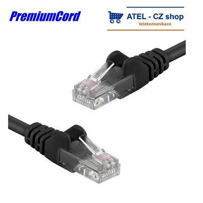 PremiumCord Patch kabel UTP RJ45-RJ45 6e 1m černá - 1