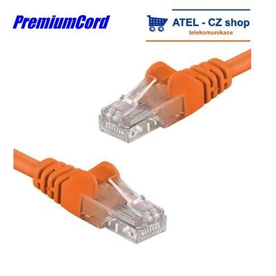 PremiumCord Patch kabel UTP RJ45-RJ45 6e 1m oranžo - 1