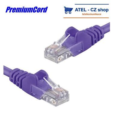 PremiumCord Patch kabel UTP RJ45-RJ45 6e 1m fialov - 1