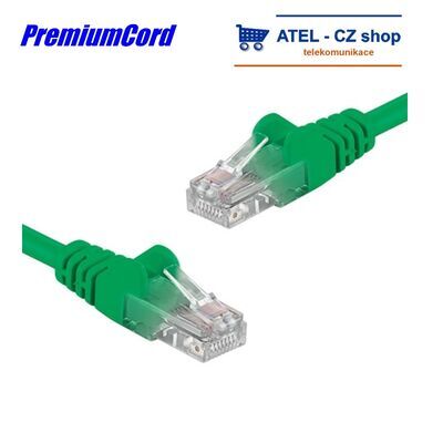 PremiumCord Patch kabel UTP RJ45-RJ45 6e 0,25m zel - 1
