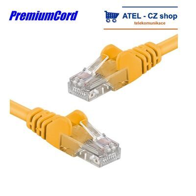 PremiumCord Patch kabel UTP RJ45-RJ45 6e 0,5m žlut - 1