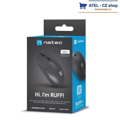 Drátová myš Natec Ruff optická 1000dpi USB čern - 1