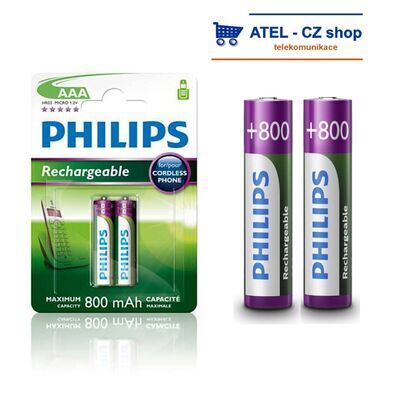 Baterie AAA Philips 800 mAh nabíjecí - 1