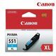 Canon CLI-551C XL, azurová  inkoustová cartridge - 1/2