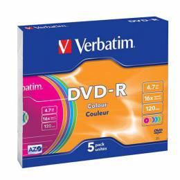 Verbatim DVD-R Colour 5 ks slim case - 1